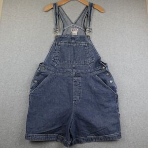 Vintage Bill Blass Denim Overall Shorts Womens Large Blue Jean Dungaree Romper